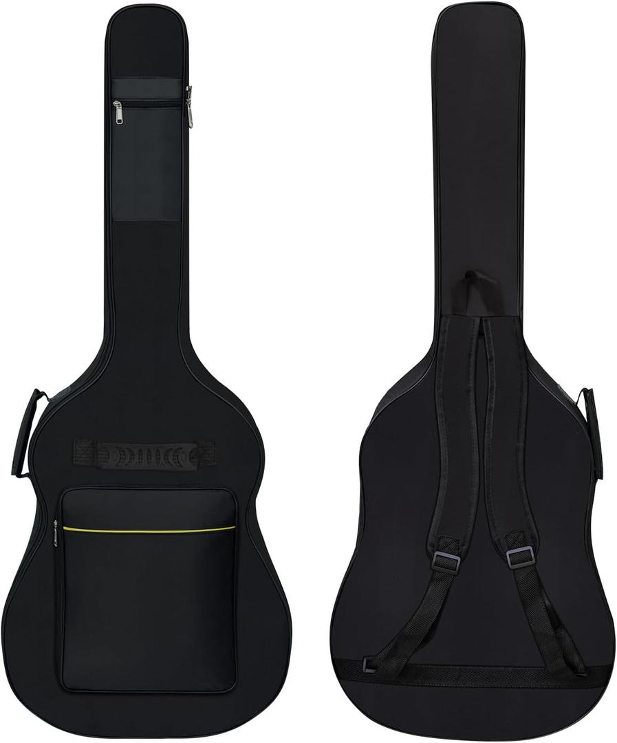 Acoustic Guitar Bag Thick Padding Waterproof Dual Adjustable Shoulder Strap Guitar Case Gig Bag Thickening Sponge Padding Fit 39-41 Inch Guitar (black)