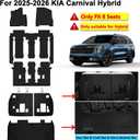 Floor Mats for 2025 2026 KIA Carnival Hybrid 8 Seats (Not for Fuel & Prestige) & Cargo Mat & Backrest Mat,TPE All Weather Protection Full Set Liner Covering The Backrest Accessories