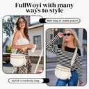 Spacious Nylon Checkered Crossbody Bum Bag for Women, Fashion Checkerboard Fanny Pack Purse with Anti-theft Pocket, Adjustable Wider Strap Wasit Bag (Beige)