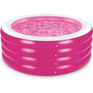 Inflatable Pool, Large Deep Round 70"x30" Family Inflatable Swimming Pool with Handles, Summer Water Party, Outdoor, Garden Backyard, Suitable for Adults (Pink)