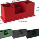 UnionBasic Desk Organizer, Desktop Caddy Leather Multi-compartment Pen Holder Office Stationer Organizer, Red