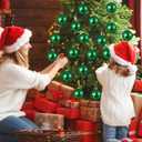 24 Pcs 2.4 Inch Witch Hat Green Christmas Ball Ornaments Xmas Tree Decoration Plastic Shatterproof Christmas Hanging Baubles for Home Indoor Winter Holiday Party Movie Decor