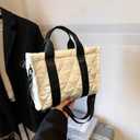 Small Puffer Bag Quilted Crossbody Bags for Women, Puffy Purse Nylon Tote Bag Shoulder Handbag with Adjustable Strap