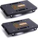 Kavlium Furniture Dolly, Furniture Movers Dollys with Wheels, 16in-11in 500lbs Capacity, Moving Dolly 4 Wheels Heavy Duty, 4 Wheels Small Flat Dolly, 2 Pack, Black