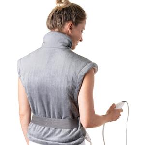 Pure Enrichment PureRelief XL Extra-Long Back & Neck Heating Pad, Safe Heat Therapy for Sore Muscles, Pain, & Cramps in Neck, Back, & Shoulders, 4 Heat Settings w/Auto Shut-Off, Soft Fabric (Gray)