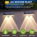 Solar Fence Lights Outdoor - 2700/4000/6000K 3 Mode, 8 Pack Solar Fence Lights Outdoor Waterproof LED, Fence Light Solar Powered for Outside, Backyard, Railing, Step, Patio,Wall and Home Improvement