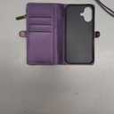 Defencase Compatible with iPhone 17 Case Wallet with RFID Blocking Card Holder for Women and Men, Fashion PU Leather Magnetic Snap Flip Zipper Strap Wallet Phone Case for iPhone 17 6.3", Purple