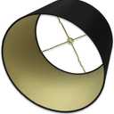 Royal Designs, Inc. HB-610-12BLK/GL Shallow Drum Hardback Lamp Shade, 11 x 12 x 8.5, Black with Gold