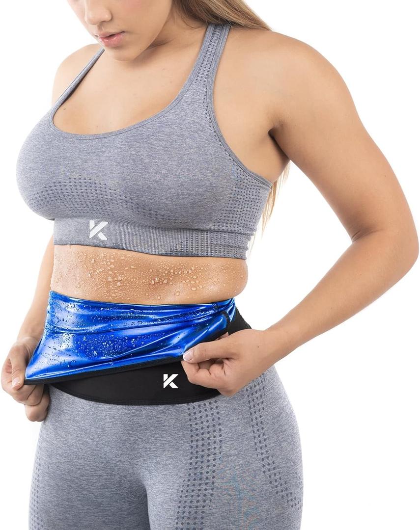 Kewlioo Women's Heat Trapping Waist Toner Cincher - Sweat Body Trainer - Neoprene-Free Thermo Shapewear Compression Trimmer (Large, Black)