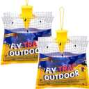 Disposable Fly Traps 5 Pack Bags Outdoor, Flies Catcher Traps with Natural Pre-Bait Refill Repellent, Reusable Stable Horse Ranch Trapper Outdoor Hanging Fly Killer Helps Control Flies