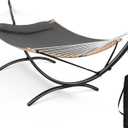 SUNCREAT Hammocks Standing Patio Hammock, Portable Hammock with Stand Foldable, Patent Pending, Dark Gray