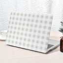 Seorsok Compatible with MacBook Pro 13 inch Case M2 2023,2022,2021-2016 A2338 M1 A2251 A2289 A2159 A1989 A1708 A1706,Grey Checkerboard Textured Leather Plastic Hard Shell & Keyboard Cover,White Grid