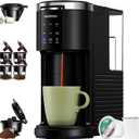 SHARDOR 3 in 1 Coffee Maker, K Cup Coffee Maker Compatible with Ground Coffee & Teas, Single Serve Coffee Machine, 614oz Brew Sizes, 40oz Detachable Water Reservoir, Descale Settings, Black