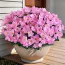 YXZZWL 8 Bundles Artificial Flowers for Front Door, Fake Silk Azalea Bouquet Silk Flowers for Outside UV Resistant Realistic Faux Plants for Planter Farmhouse Patio Garden Walkways Home Decor (Pink)