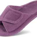 Litfun Women's Orthopedic Slippers with Arch Support Adjustable Open Toe House Shoes for Plantar Fasciitis (Purple, M)