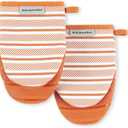 KitchenAid Albany Mini Oven Mitt 2-Pack Set, Honey, 5.5"x8"