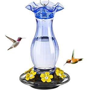 Jealoeur Hummingbird Feeder for Outdoors Hanging Ant and Bee Proof (Blue 1 Pack-C)