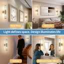 Modern Vanity Light Fixture, Brushed Bronze Wall Sconce with Glass Rod Shades, 2-Light Bathroom Mirror Lighting for Bronze Bathroom Light Fixture & Makeup Application (Bulbs Not Included), 19.69 inch