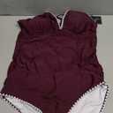 ZAFUL Womens Tankini Swimsuits V Neck Push Up Swim Top Color Block Tummy Control High Waisted Bathing Suits Swim Bottom.L