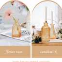 Bud Vases Set of 12,Glass Bud Vases in Bulk,Small Flower Vases for Centerpieces,Mini Vintage Vase for Wedding, Home Table Decor,Christmas,Party Decoration,Gold Amber