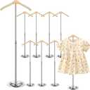 Huaerle 8 Pcs T Shirt Display Stand for Child Adjustable Clothes Rack Display Flexible Shoulder Stand Portable Clothes Hanger Clothing Hanging Rack for Garment Coat Retail Vendor, Height 16-27.9In (Beige)