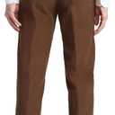 Men's Classic Fit Stretch Corduroy Dress Pants Expandable Waist Flat-Front Comfort Casual Slacks (30W x 30L, Burgundy)