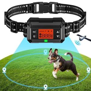 GPS Wireless Dog Fence System, Electric Dog Fence, IPX7 Waterproof Rechargeable Collar Receiver,Radius from min 33 to max 999 Yards, Electric Dog Fence with No Wire Circular Boundary,Outdoor Use Only2