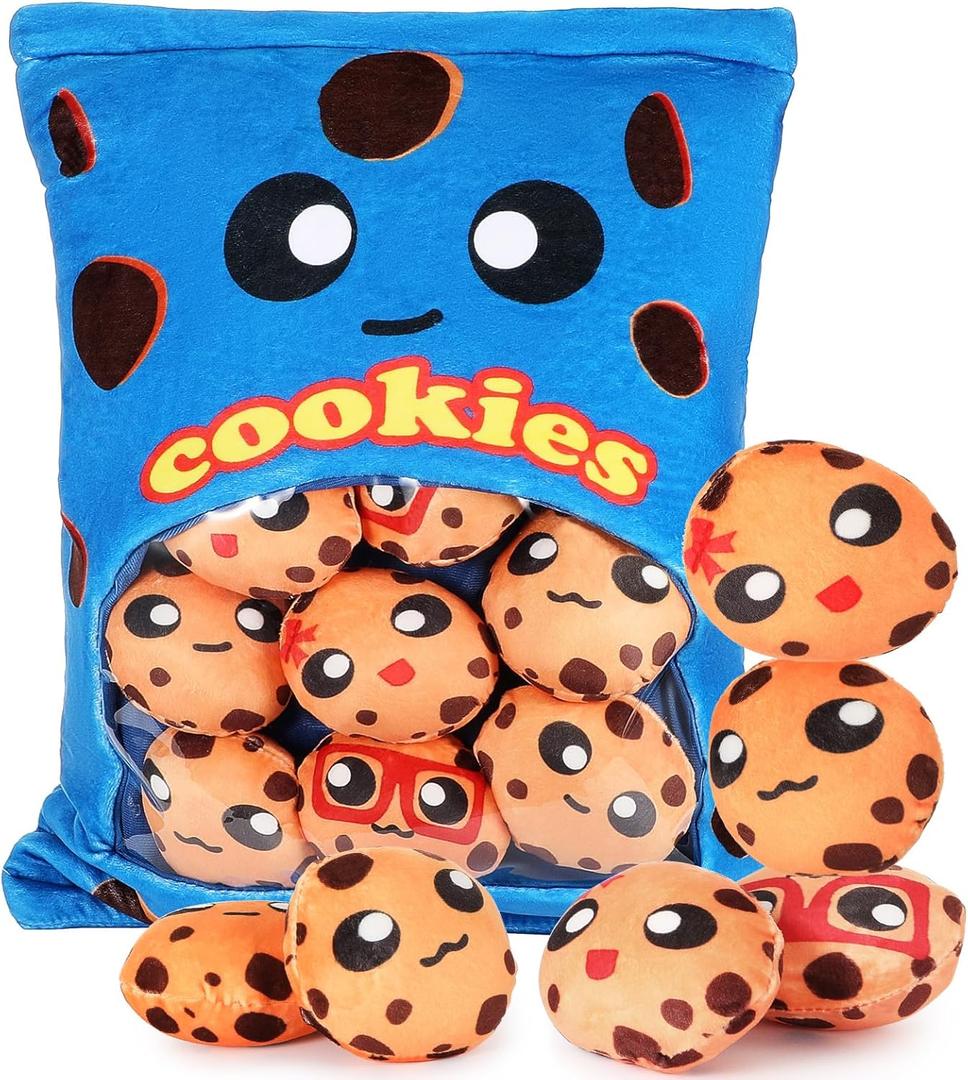 Civaner Cute Plush Pillow Kawaii Room Decor Throw Pillow Removable Stuffed Animal Fluffy Christmas Home Decor Gifts(Cookies)