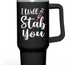 SANDJEST Nurse Gifts I Will Stab You Tumbler with Handle 40oz Stainless Steel Insulated Coffee Cup Funny Nurse Week Present, Nursing School Graduation, Appreciation Gifts for RN Nurses, 20 Ounces