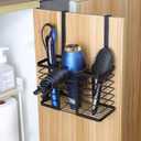 YIGII Hair Dryer Holder - Hair Tool Organizer 3-in-1 Blow Dryer Holder Adjustable Height, Bathroom Organizer Wall Mounted/Cabinet Door for Flat/Curling Irons, Hair Straighteners (10.62"*4.33"*7")