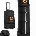 Golf Travel Bag with Wheels Padded Airline-Approved Golf Club Travel Cover, Heavy-Duty Soft Sided Flight Bag with Reinforced Base & Carry Handles Fits Full Size Cart & Stand Bags
