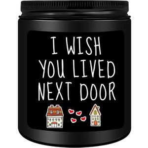3 x Homsolver Anniversary Birthday Valentines Unique Day Gift for Him, Friendship Gifts for Him, Men, Best Friend, Neighbors, House Warming Gifts New Home, I Wish You Lived Next Door Scented Candles