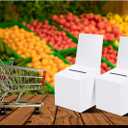 24 Pack Raffle Boxes Ballot Box with Slot, Cardboard Raffle Ticket Box with Slot, 6 x 6 x 6 Inch