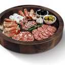 13" Acacia Lazy Susan Turntable for Table - Wooden Charcuterie Boards Cheese Board - Extra Large Lazy Susan Organizer - Kitchen Turntable for Cabinet, Pantry (13 Inch, Walnut)