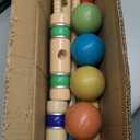 ApudArmis Six Player Croquet Set with Premiun Rubber Wooden Mallets 28In,Colored Ball,Wickets,Stakes - Lawn Backyard Outdoor Game Set for Adults/Teenagers/Family (Large Carry Bag Including)