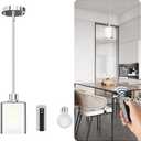 Racokky Modern Pendant Lights Kitchen Island 1 Pack, 3 Color Modes, Height Adjustable Hanging Lighting Fixtures with Remote, Ceiling Lighting for Dining Room Bedroom Farmhouse - Black