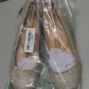 mysoft Women's Wedge Pumps Low Heel Closed Toe 2in Dress Shoes Gold Glitter Size 7 1/2