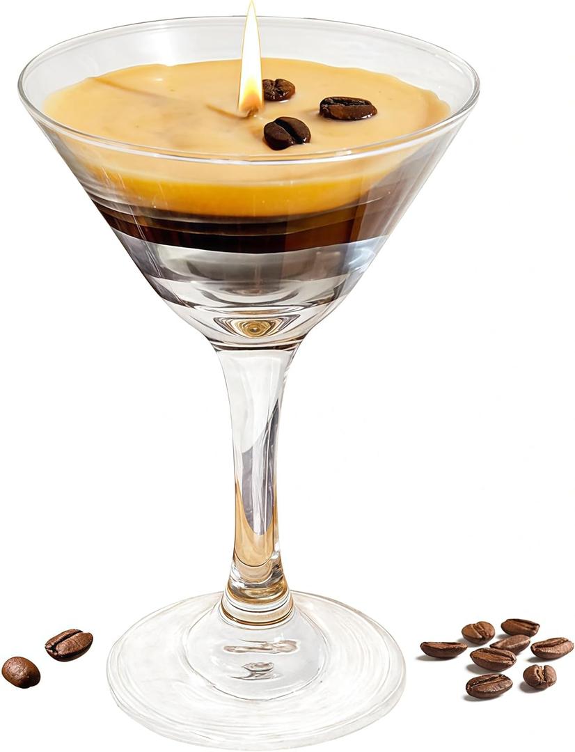 Espresso Martini Candle Unique Gifts for Women Girls,Strong Scented, Natural Soy Wax Coffee Candle Decor for Home,Bedroom,Coffee Martini Candles Gifts for Birthday,Valentine, Mother's Day