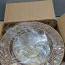 Jughtbo Boho Caged Fandelier with Lights Flush Mount Rattan Ceiling Fan with Lights and Remote Control, Enclosed 6 Speeds Low Profile Fan Light for Bedroom, Living Room, Kitchen