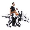 Inflatable Skeleton Dinosaur Costume Adult Men Women, Blow Up Riding Triceratops Costume Youth, Inflatable Ride On Dinosaur Halloween Costume Teen