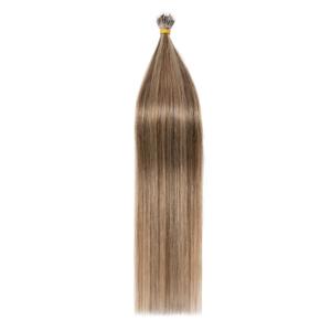 TESS Nano Bead Human Hair Extensions, Nano Ring Hairpieces Nano Tip Hair Extensions Pre-Bonded Seamless Look 50pcs/pack, 14 inch, #4RP27R Chocolate Brown Mixed Light Brown