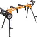 POWERTEC Portable Miter Saw Stand w/ Quick-release Mounting Brackets, 330Lbs Load Capacity, 8" Wheels and 3-Prong Tripple Outlets, Folding Design for Easy Storage in Garage - Orange (MT4000V)
