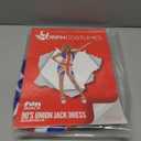 fun shack Womens Union Jack Dress Costume - 90s Popstar British Flag Halloween Outfit for Adults (Medium)