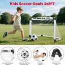 KETIEE Kids Soccer Goals for Backyard: 35" x 23" Mini Foldable Football Goals Set, Portable Kids Soccer Goal with Carry Bag & Soccer Ball for Garden Outdoor Indoor, Soccer Toy for Boys Girls Ages 3+