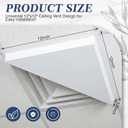 Copkim 2 Pack Aluminum Corner Air Diverter (Triangle) for 12 x 12 Inch Ceiling Air Vent Deflector Commercial Ceiling Diffuser Adjustable AC Vent Cover Redirect Airflow for Office Home, White