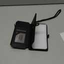 Wallet Case Compatible with iPhone 14 Pro RFID Blocking 7-Card Holder Soft PU Leather Magnetic Snap Shoulder Strap Zipper Pocket Phone Case Fit for iPhone 14 Pro 6.1" - Black