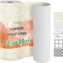 3 x OcePor Non-Adhesive Drawer and Shelf Liner 12IN x 20FTNon Slip Cabinet and Cupboard Liner, Kitchen Cabinet Liners for Shelves, Waterproof Drawer Shelf Liners for Cabinets/Bathroom Cupboard