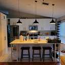 Black Dome Metal Pendant Lights - Hanging Ceiling Fixture for Industrial, Farmhouse Kitchen Island, Dining Room, Foyer (3 pack)