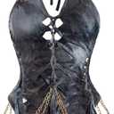 Floerns Women's Gothic Cut Out Lace Up Bodysuit Going Out Halter Neck Rave Body Suits Black Grey Multi Small