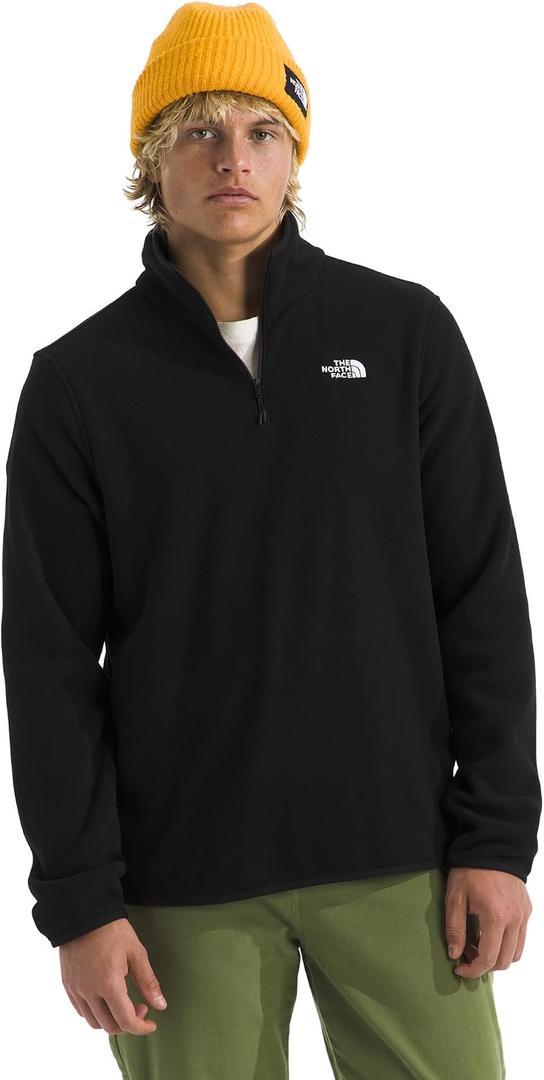 THE NORTH FACE Men's Glacier Fleece Quarter Zip Jacket | Pullover With Zip Pockets & Stretch on Collar, Cuffs & Hem XXL, TNF Black 